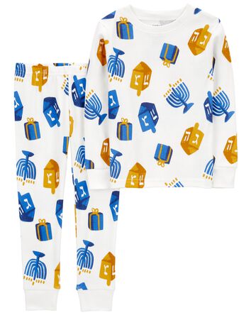 2-Piece Hanukkah 100% Snug Fit Cotton PJs, 