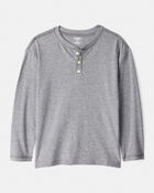 Boys Long-Sleeve Henley - Grey, image 1 of 3 slides