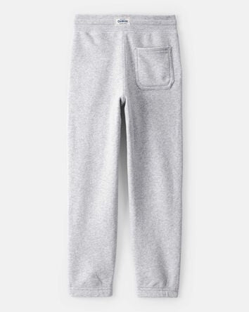Boys Solid Fleece Drawstring Joggers - Grey, 