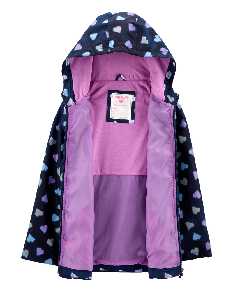 Kid Heart Color-Changing Rain Jacket, image 6 of 6 slides