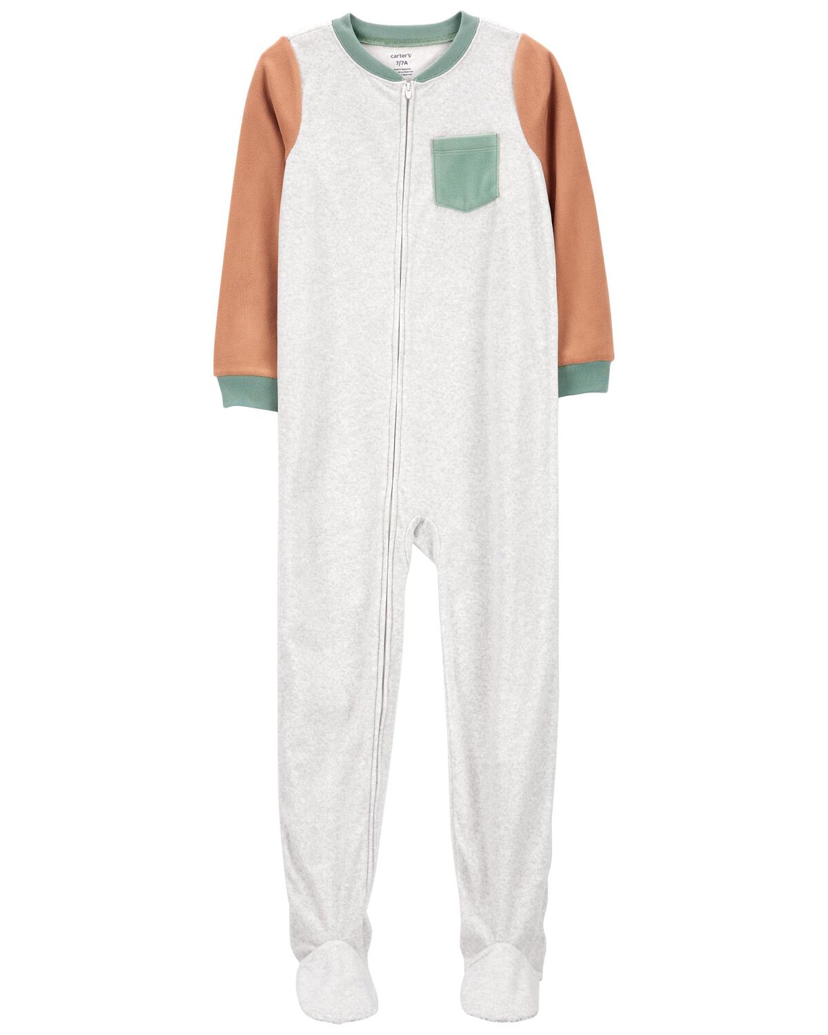 Multi Kid 1-Piece Colorblock Fleece Footie Pajamas | carters.com