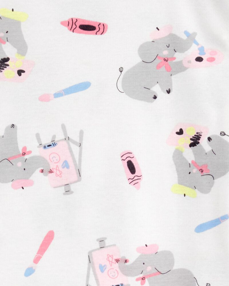 Toddler 4-Piece Painter Elephant 100% Snug Fit Cotton Pajamas, image 3 of 4 slides