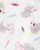 Toddler 4-Piece Painter Elephant 100% Snug Fit Cotton Pajamas, image 3 of 4 slides
