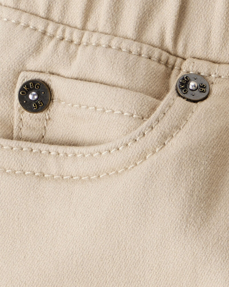 Baby Boy Cotton Pull-On Fashion Pants - Tan, image 3 of 4 slides