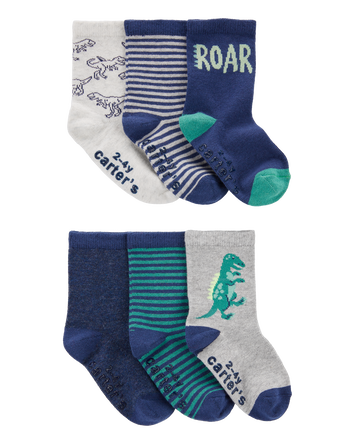 Toddler 6-Pack Dinosaur Socks, 