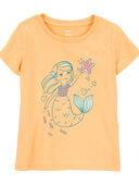 Orange - Toddler Mermaid Graphic Tee