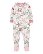 Toddler 1-Piece Dinosaur Fleece Footie Pajamas, image 1 of 5 slides