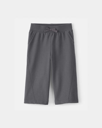 Baby Girl French Terry Wide-Leg Active Pants - Grey, 
