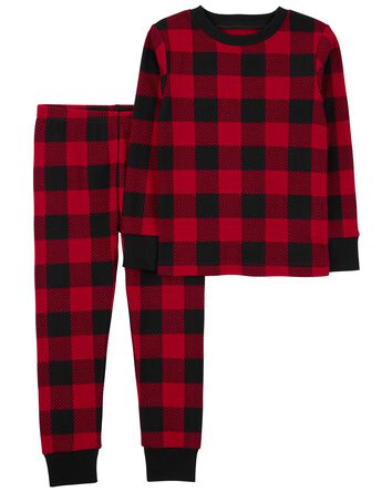 Toddler 2-Piece Buffalo Check 100% Snug Fit Cotton Pajamas, 