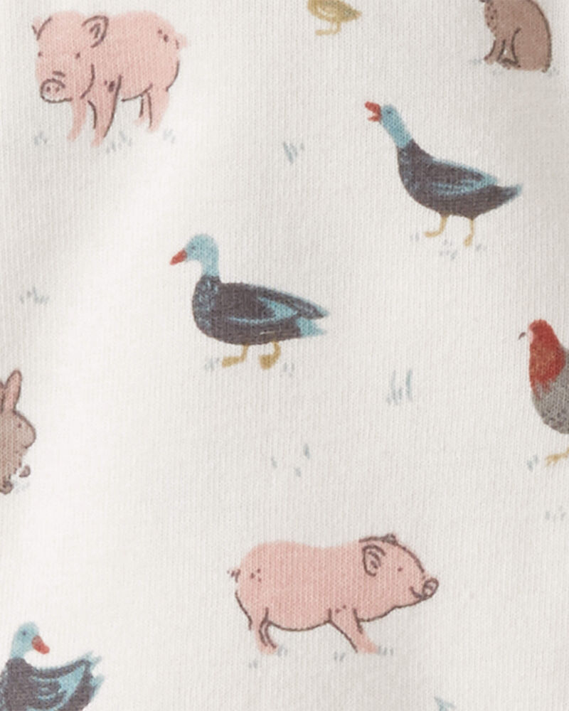 Baby Organic Cotton Sleep & Play Pajamas in Farm Friends Print, image 3 of 5 slides