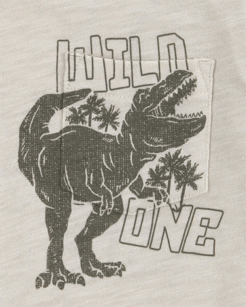 Baby Dinosaur Slub Jersey Pocket Tee, image 3 of 4 slides