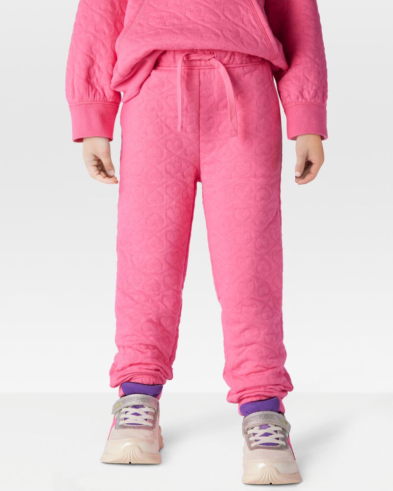Toddler Heart Pattern Knit Pants - Pink, image 1 of 7 slides