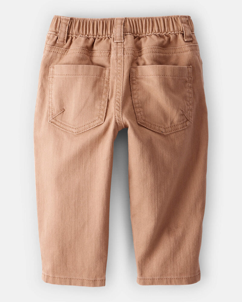 Baby Boy 100% Cotton Pull-On Fashion Pants - Tan, image 2 of 4 slides