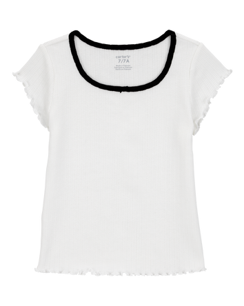 Kid Pointelle Baby Tee - White, 