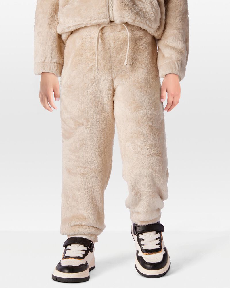 Toddler Velour Joggers - Tan, image 1 of 6 slides