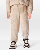 Toddler Velour Joggers - Tan, image 1 of 6 slides