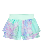 Kid Flowy Tie-Dye Layered Flip Short - Blue/Purple, image 1 of 6 slides