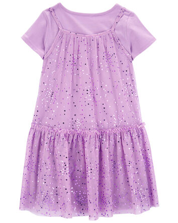 Kid Sparkly Star Tulle Dress Set, 