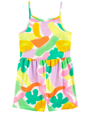 Kid Abstract Print Cotton Romper, 