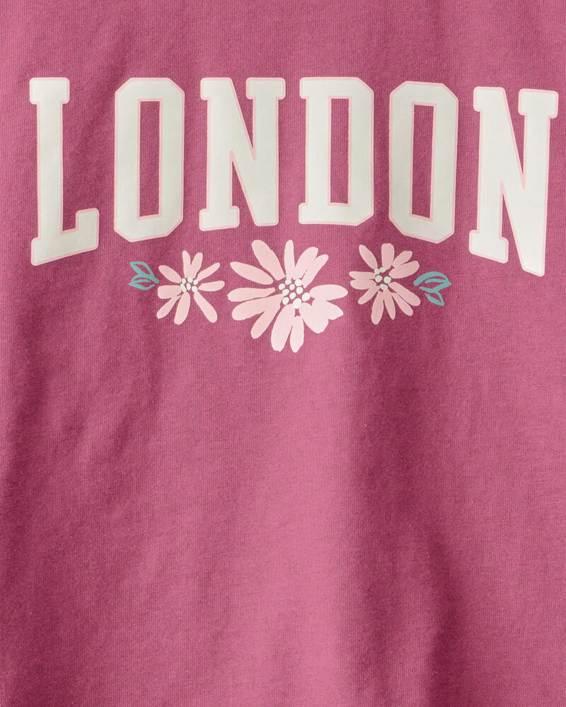 Kid 2-Piece London Short-Sleeve Top & Skirt Set - Pink, image 5 of 6 slides