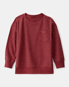 Boys French Terry Pullover Sweatshirt - Burgundy, image 1 of 3 slides