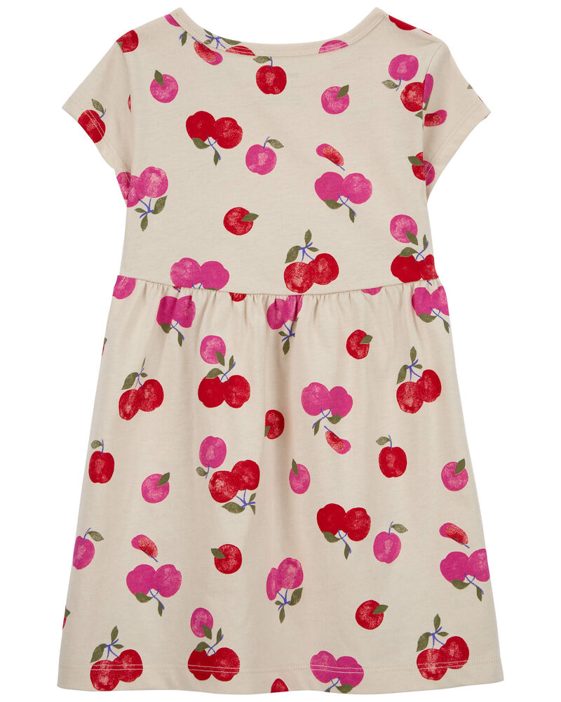 Toddler Cherry Jersey Dress, image 2 of 4 slides