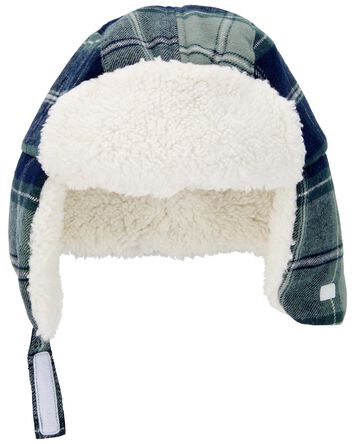 Plaid Sherpa Trapper Hat, 