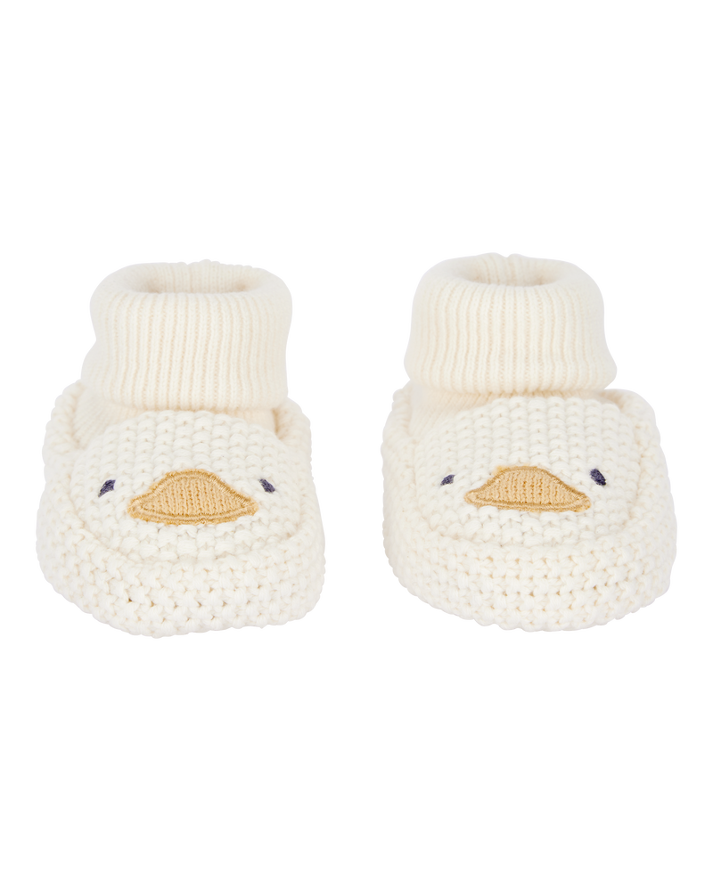 Baby Duck Crochet Booties - Yellow, image 1 of 2 slides