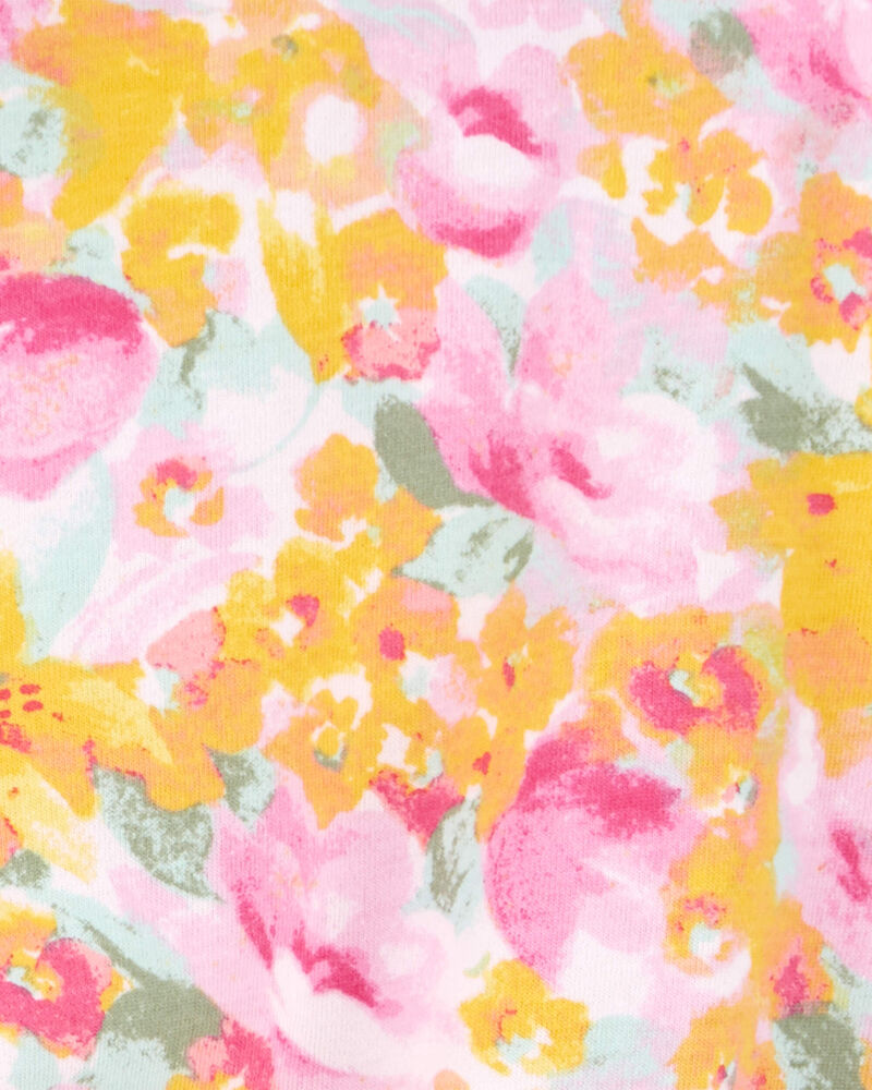 Toddler Floral Print Asymmetrical Ruffle Tank, image 2 of 3 slides