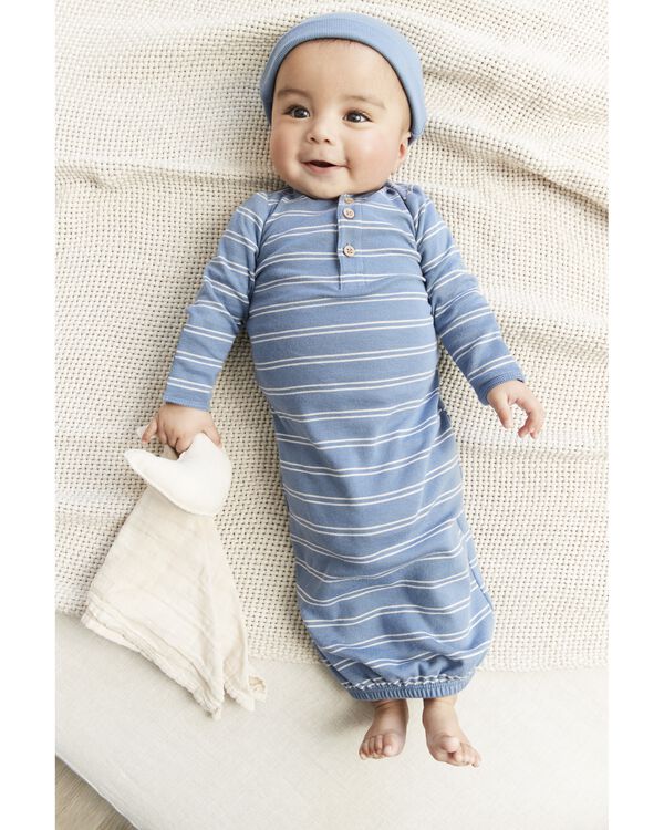 Blue/White Baby 2Pack Sleeper Gowns