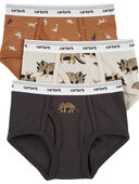 Tan/Grey - 3-Pack Cotton Briefs Underwear