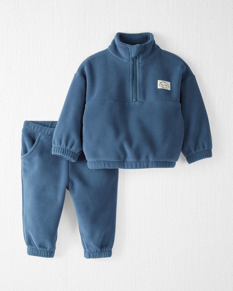 Baby Microfleece Set Made with Recycled Materials in Dark Sea Blue
, image 1 of 4 slides
