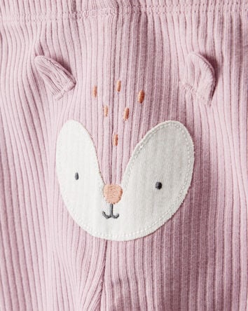 Baby Girl 3-Piece Woodland Creatures Long-Sleeve Bodysuits & Pant Set - Pink/White, 