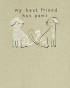 Baby Dog Best Friend Short-Sleeve Bodysuit - Olive, image 2 of 3 slides