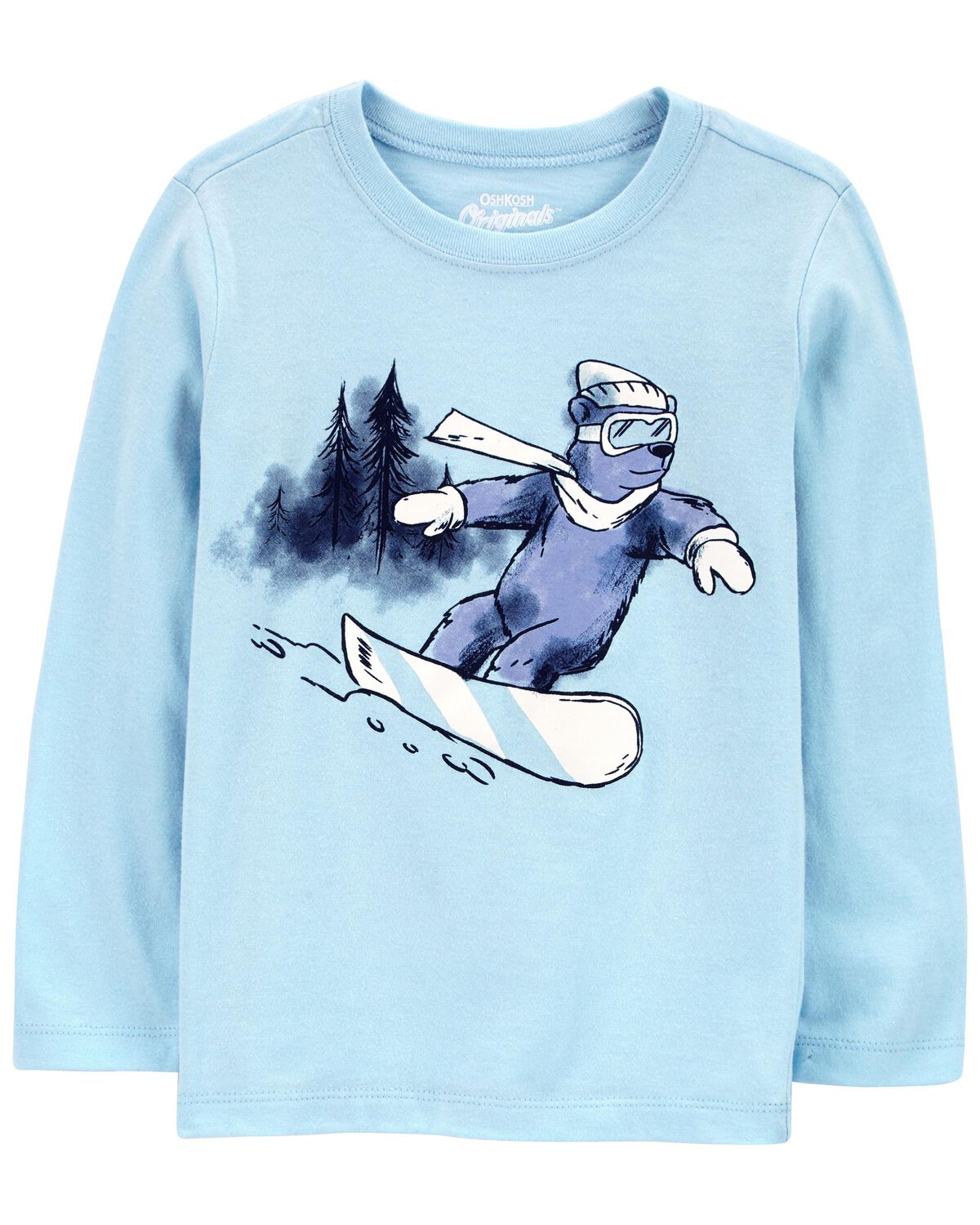 Blue Toddler Snowboard Jersey Graphic Tee
