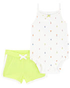 Baby 2-Piece Ice Cream Tank Bodysuit & Short Set, image 1 of 2 slides