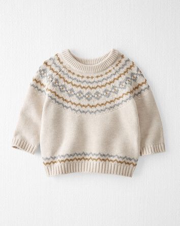 Baby Organic Cotton Fair Isle Chunky Sweater, 