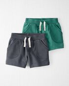 Baby 2-Pack Organic Cotton Waffle Knit Shorts, image 1 of 4 slides