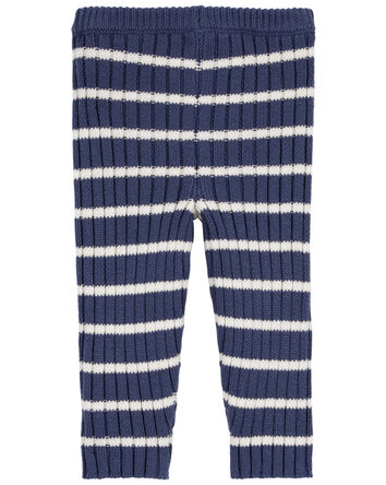 Baby Striped Ribbed Sweater Knit Pants, 