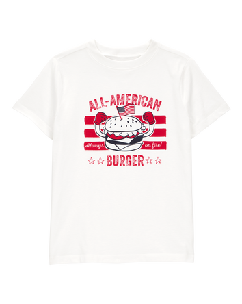 Kid All American Burger Short-Sleeve Graphic Tee - White, 