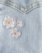 Baby Girl Embroidered Long-Sleeve Denim Jacket - Blue, image 3 of 4 slides
