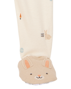 Baby Bunny Print Easter Snug Fit Cotton Footie 1-Piece Pajamas - Ivory, image 2 of 4 slides