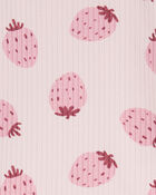 Baby Strawberry Ribbed Long-Sleeve Bodysuit, image 2 of 4 slides