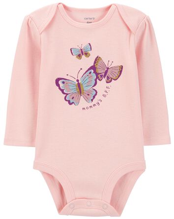 Baby Mommy's BFF Butterfly Long-Sleeve Bodysuit, 