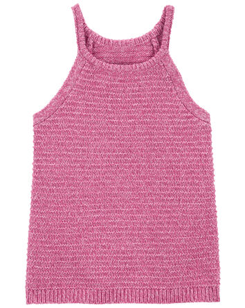 Toddler Halter Neck Crochet Sweater Tank, 