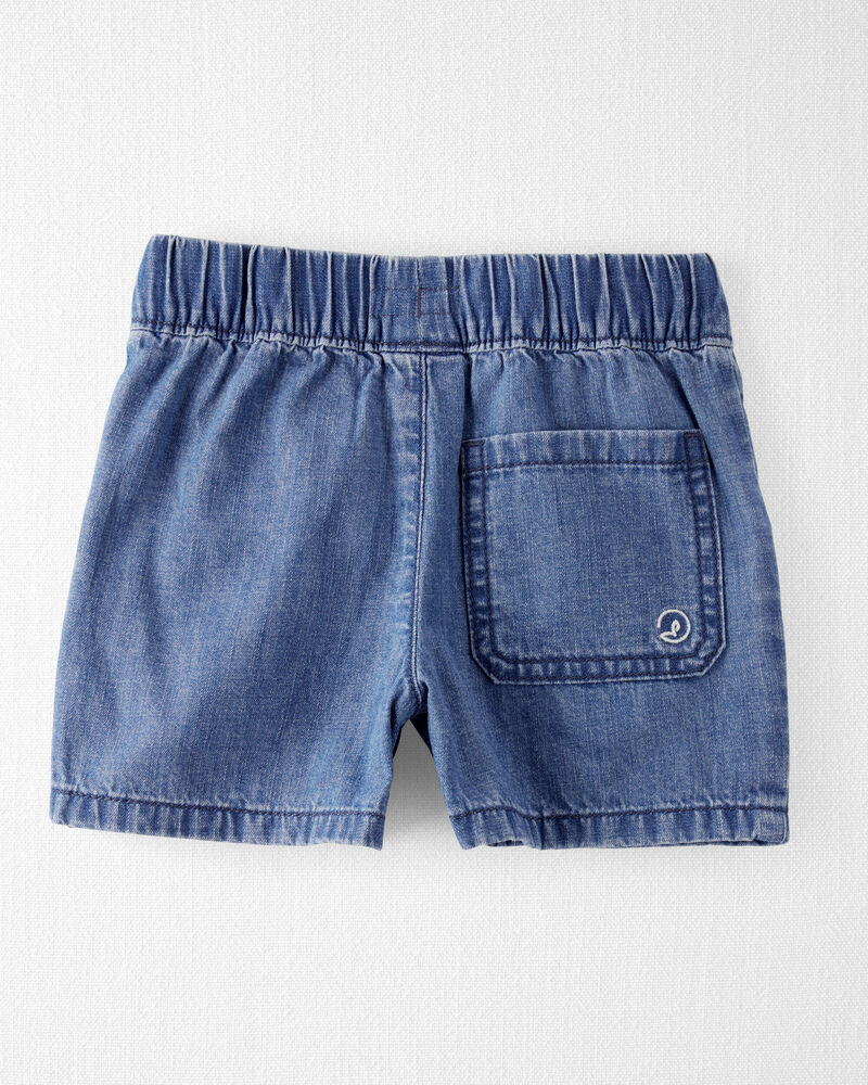 Toddler Organic Cotton Chambray Drawstring Shorts, image 2 of 4 slides