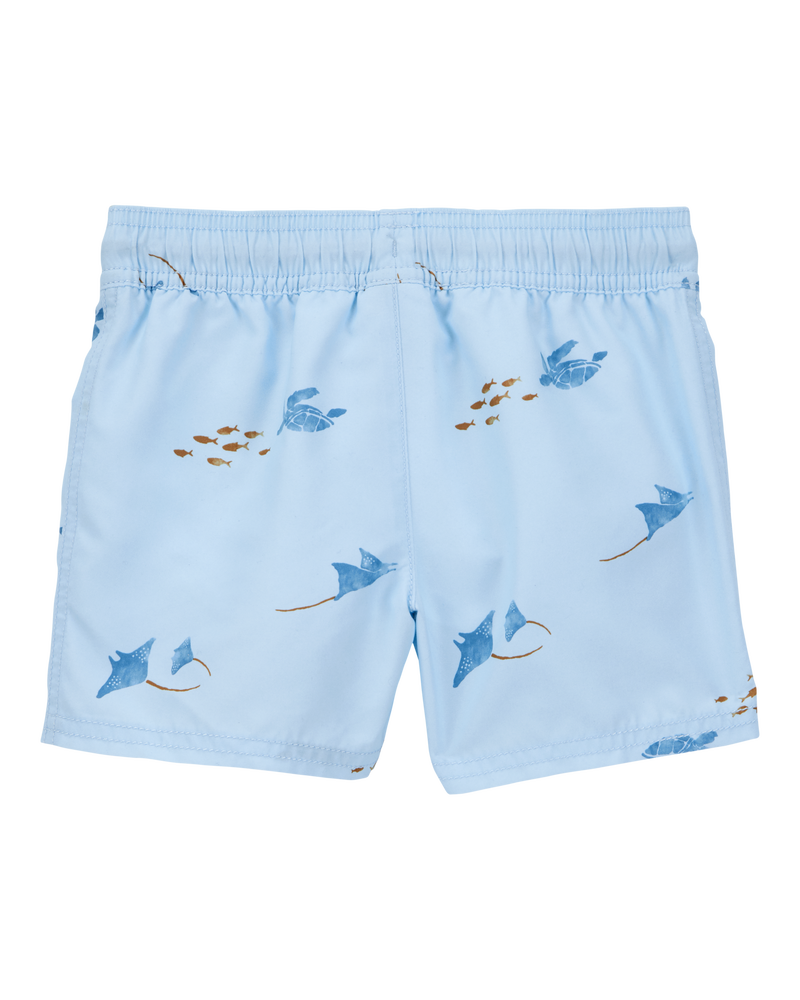 Toddler Boy Sea Creatures Swim Trunks - Blue, image 2 of 4 slides
