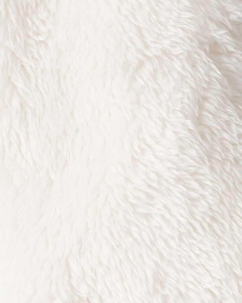 Baby Sherpa Hooded Long-Sleeve Sweater - White, image 3 of 4 slides