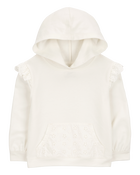 Baby French Terry Eyelet Hoodie - Cream, image 1 of 3 slides
