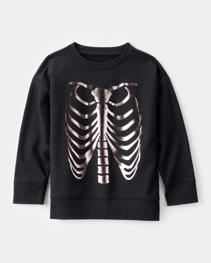 Kid Metallic Skeleton Long-Sleeve Graphic Tee - Black, image 1 of 3 slides